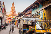 Street scene, in Gopinath Bagh street, Historical Center,Vrindavan, Mathura, Uttar Pradesh, India