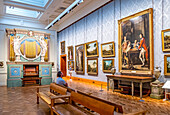 Exhibition of old masters in a gallery at the National Museum, Cardiff, Wales