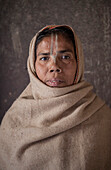 Porträt einer Witwe, Vrindavan, Mathura-Distrikt, Indien