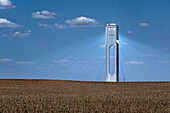 Electric plant. The world's first commercial concentrating solar power tower in Sanlucar la Mayor, near Seville, Spain