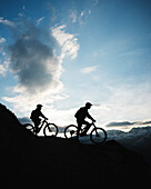 Mountainbiking at Engadin Valley, St. Mortiz, Switzerland
