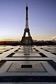 Trocadero with View towards Eiffel Tower during the sunrice France Ile de France Ville de Paris Paris Europe
