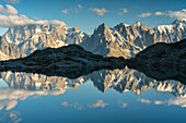 Lac blanc in Chamonix valley, Chamonix Mont Blanc, Haute-Savoie, France