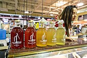 Bottles of kombucha, traditional tart and flavourful drink, market in moncton, new brunswick, canada, north america