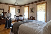 Zimmer im chateau albert hotel von 1907, historisches akadisches dorf, bertrand, new brunswick, kanada, nordamerika