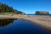 Der Strand und die Felsen von Bird Island, Pokeshaw, New Brunswick, Kanada, Nordamerika