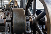 Gardner 9-Stunden-Dieselmotor, das lebende Museum der Energie, Rai, Orne, Normandie, Frankreich