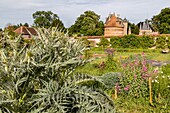 The vegetable garden at the domaine de chambray, the agricultural school at the chateau de chambray, mesnil-sur-iton, eure, normandy, france