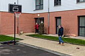 Residents in the care home for adults with mental disabilities, residence la charentonne, adapei27, association departementale d'amis et de parents, bernay, eure, normandy, france
