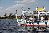 Taxi boat for crossing the nile, luxor, egypt, africa