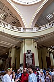 Crowds in the egyptian museum of cairo devoted to egyptian antiquity, cairo, egypt, africa