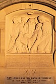 Entombment of jesus, stations of the cross, basilica of sainte-therese of lisieux, pilgrimage site, lisieux, pays d'auge, normandy, france