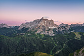 Sonnenuntergang am Monte Civetta, Dolomiti di Zoldo, Dolomiti Unesco Erbe, Venetien, Belluno, Italien