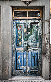 Artistic paintings on house door in the old alley Rua de Santa Maria, Funchal, Madeira island, Portugal