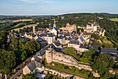 Drone view, sainte suzanne, (53) mayenne, pays de la loire