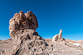 Las tres Marias-Formation im Valle de la Luna (Tal des Mondes), Atacama-Wüste, Chile.