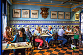 Interior of Cafe Bar Bilbao Casa Pedro pub bars restaurant on Plaza Nueva or Plaza Barria New Square Bilbao Spain