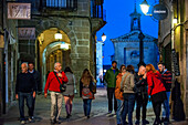 Cervantes square, Old Town, Santiago de Compostela, UNESCO World Heritage Site, Galicia, Spain. The last stop of the Transcantabrico Gran Lujo luxury train.