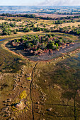 Eine Luftaufnahme des Okavango-Deltas. Okavango-Delta, Botsuana.