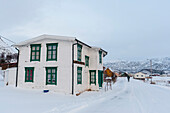 The village of Noss in winter. Noss, Vesteralen Islands, Nordland, Norway.