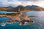 Kap und Strand von Punta Molentis, Villasimius, Cagliari, Sardinien, Italien