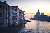 Sunrise near Punta della Dogana, Venice, Veneto, Italy