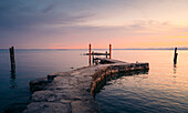 Punta San Vigilio during sunset. Garda, Verona province, Veneto, Garda Lake, Italy.