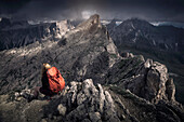 Top of Nuvolau hut, Belluno province, Dolomites, Veneto, Italy