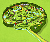 Brain garden, conceptual illustration