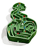 Pregnancy maze, conceptual illustration