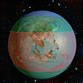 Earth climate zones, illustration