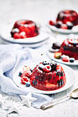 Cherry and berry prosecco jellies