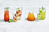 White sangria spritzer, Ginger and punch pomegranate punch, Elderflower mimosa, Cider and apple punch