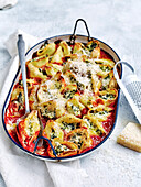 Spinach and ricotta stuffed pasta shell bake