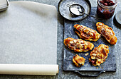 Cherry and almond croissants