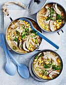Chicken and corn noodle soup to go