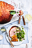 Honey ginger glazed ham