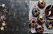 Triple chocolate doughnuts
