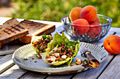 Lentil and feta boat