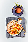 Sweet and sour pork with rice