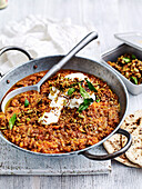 Cheat's dhal with curry sprinkles