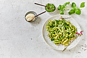 Penne with pesto