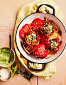 Stuffed capsicums with beef mince