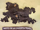 A fragment of a pre-Hispanic weaving in the Calingasta Archeological Museum In Calingasta, San Juan, Argentina.