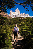 El Chalten, hiking to Laguna de los Tres in Los Glaciares National Park, Patagonia, Argentina