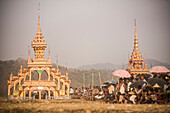 Mrauk U, Dung Bwe Festival for the passing of an important Buddhist Monk, Rakhine State, Myanmar (Burma)