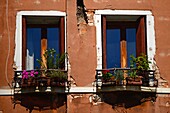House windows in Venice, Italy
