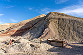 Remains of a silver-mining operation from the 1800s in the area of the Hill of Seven Colors near Calingasta, Argentina.