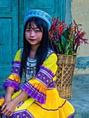 Girl from the Hmong minority in a village near Dong Van in Vietnam