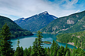 Diablo Lake and Davis Peak, from Diable Lake Overlook, Ross Lake National Recreation Area, North Cascades, Washington.